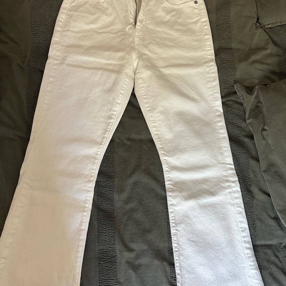 Loft size 4/27 High Waist Kick Crop White Jeans